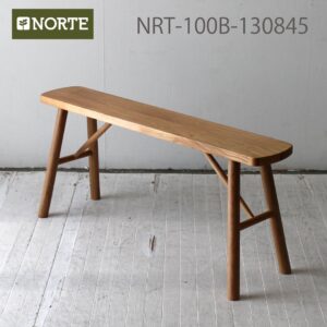 小ぶりで可愛らしい、シンプルなベンチ 100 オーク材 NRT-100B-130845