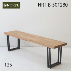 【 125サイズ 】モダンでスタイリッシュなオーク材とブラックスチールのベンチ NRT-B-501280 /MI
