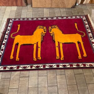 NORTEのリビングサイズギャベ ライオンギャベ 185×125 NRT-GAB-R イランギャッベ