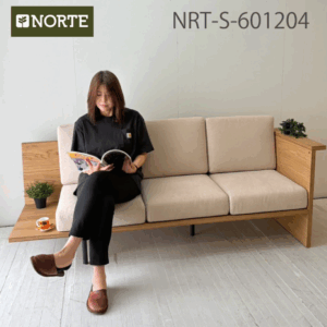 3人掛けソファ「FLATソファ」NRT-S-601204　オーク材　肘掛左右変更可能　美しいソファ　フラットソファ